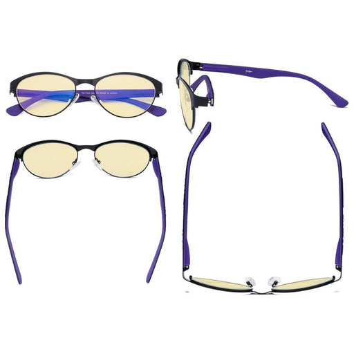 eyekeeper.com Metal Frame Cat-eye Blue Light Blocking Eyeglasses TM17004 Eyeglasses Dark Slate Gray Black Purple / without magnification,Blue / without magnification,Gold Brown / without magnification,Red / without magnification