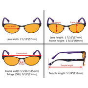 eyekeeper.com Cat-eye Blue Blocking Reading Glasses Nighttime Glasses LX17004-BB98 Eyeglasses Sandy Brown Black Purple / without magnification,Black Purple / +0.50,Black Purple / +0.75,Black Purple / +1.00,Black Purple / +1.25,Black Purple / +1.50,Black Purple / +1.75,Black Purple / +2.00,Gold Brown / without magnification,Gold Brown / +0.50,Gold Brown / +0.7