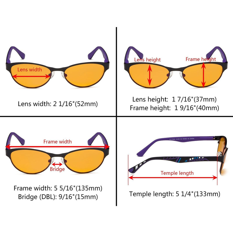 eyekeeper.com Cat-eye Blue Blocking Reading Glasses Nighttime Glasses LX17004-BB98 Eyeglasses Sandy Brown Black Purple / without magnification,Black Purple / +0.50,Black Purple / +0.75,Black Purple / +1.00,Black Purple / +1.25,Black Purple / +1.50,Black Purple / +1.75,Black Purple / +2.00,Gold Brown / without magnification,Gold Brown / +0.50,Gold Brown / +0.7
