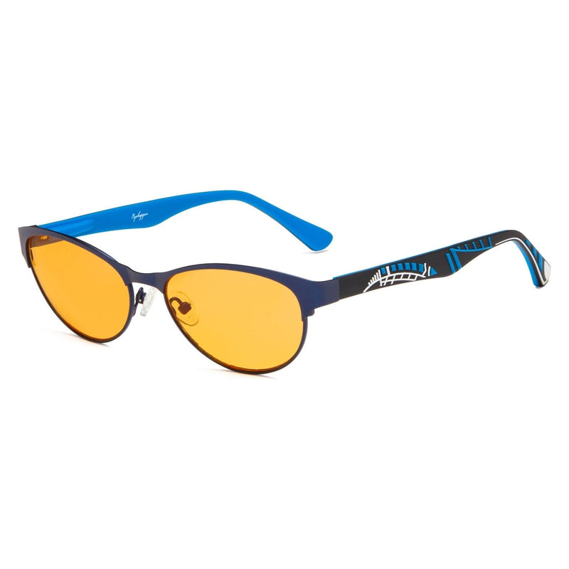 eyekeeper.com Cat-eye Blue Blocking Reading Glasses Nighttime Glasses LX17004-BB98 Eyeglasses Sandy Brown Blue / without magnification,Blue / +0.50,Blue / +0.75,Blue / +1.00,Blue / +1.25,Blue / +1.50,Blue / +1.75