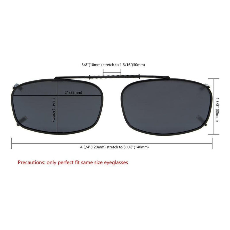 eyekeeper.com Metal Frame Polarized Lens Clip on Sunglasses C62(52MMx32MM) Sunglasses Dark Slate Gray Brown,G15,Grey