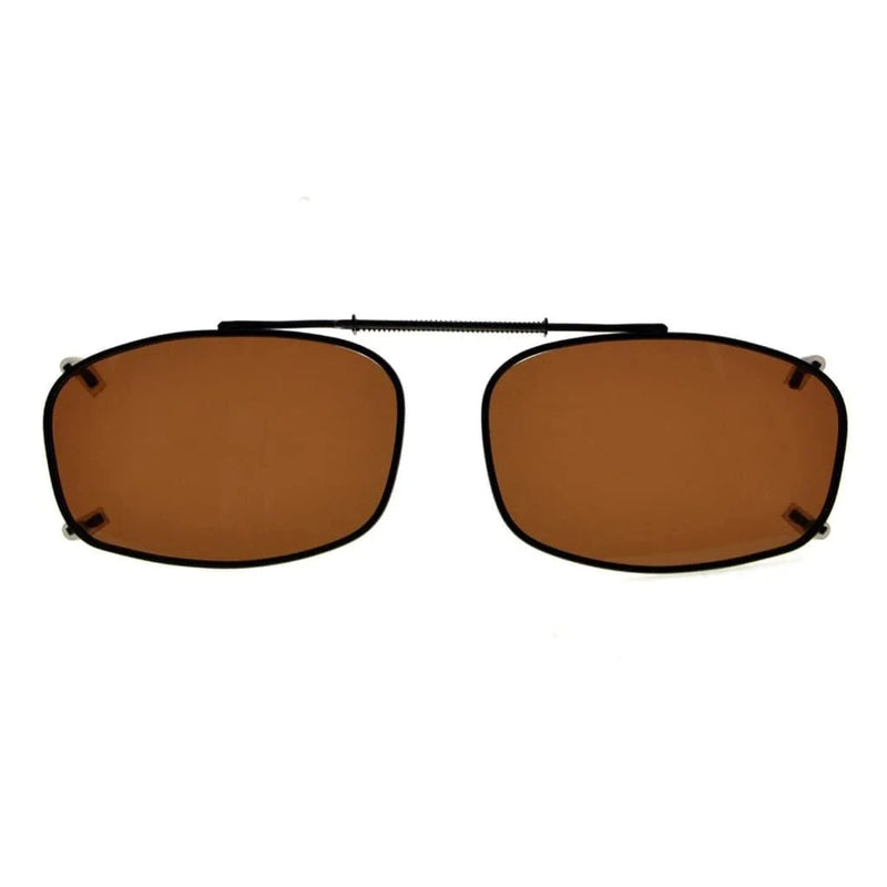 eyekeeper.com Metal Frame Polarized Lens Clip on Sunglasses C65(54MMx34MM) Sunglasses White Smoke Brown