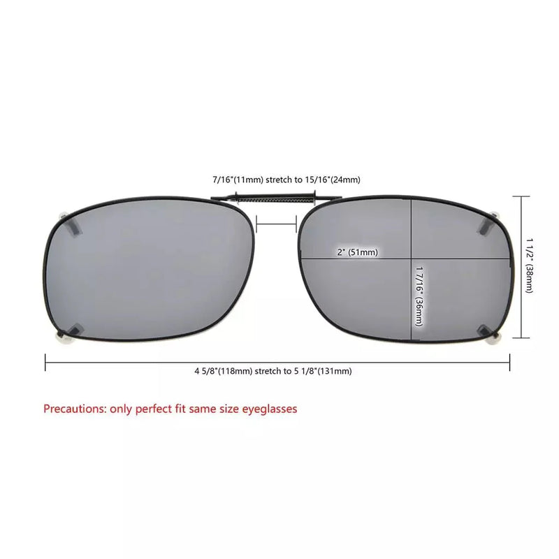 eyekeeper.com Metal Frame Polarized Lens Clip on Sunglasses C75(51MMx36MM) Sunglasses White Smoke Grey,G15