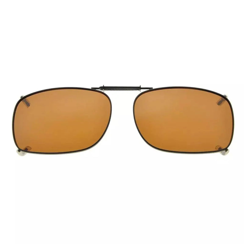 eyekeeper.com Metal Frame Polarized Lens Clip on Sunglasses C75(51MMx36MM) Sunglasses Goldenrod Grey,G15
