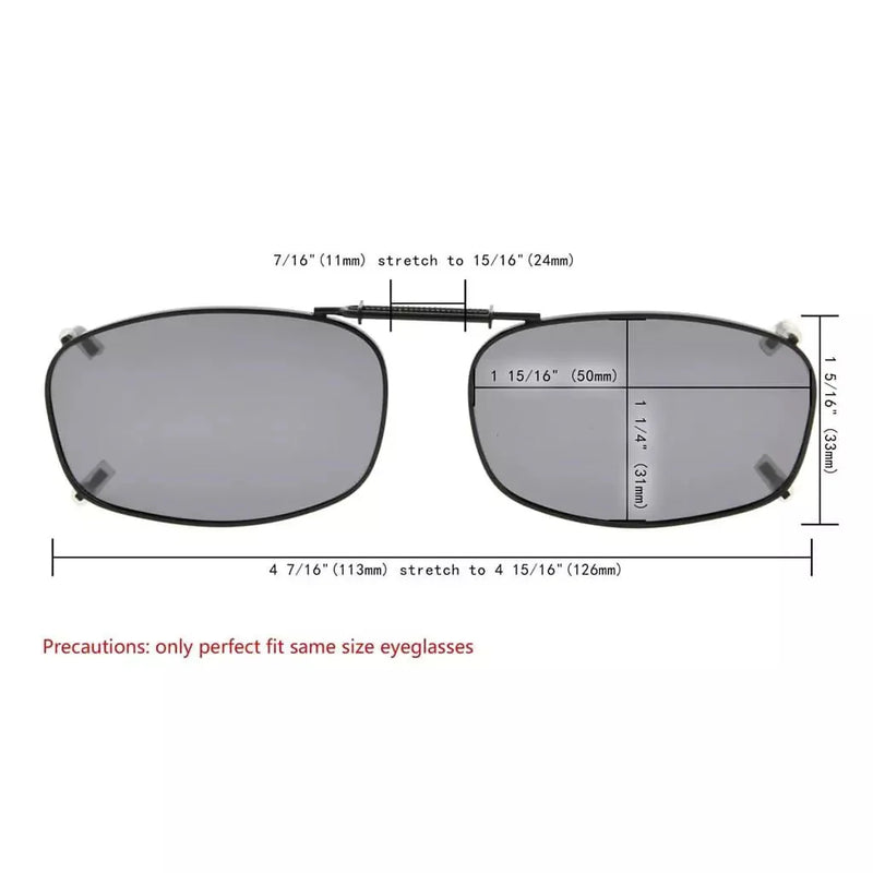 eyekeeper.com Metal Frame Polarized Lens Clip on Sunglasses C79(50MMx31MM) Sunglasses White Smoke Grey,G15,Brown