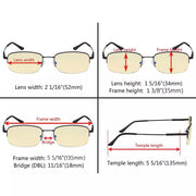 eyekeeper.com Metal Half-rim Blue Light Blocking Reading Glasses TMCG1704 Eyeglasses White Smoke Black / without magnification,Black / +0.50,Black / +0.75,Black / +1.00,Black / +1.25,Black / +1.50,Black / +1.75,Black / +2.00,Black / +2.50,Black / +3.00,Black / +3.50,Gunmetal / without magnification,Gunmetal / +0.50,Gunmetal / +0.75,Gunmetal / +1.00,G