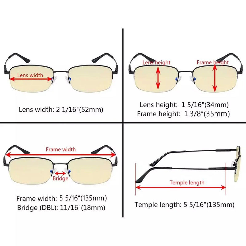 eyekeeper.com Metal Half-rim Blue Light Blocking Reading Glasses TMCG1704 Eyeglasses White Smoke Black / without magnification,Black / +0.50,Black / +0.75,Black / +1.00,Black / +1.25,Black / +1.50,Black / +1.75,Black / +2.00,Black / +2.50,Black / +3.00,Black / +3.50,Gunmetal / without magnification,Gunmetal / +0.50,Gunmetal / +0.75,Gunmetal / +1.00,G