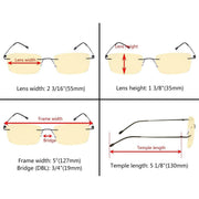 eyekeeper.com Metal Rimless Blue light Blocking Readers TMWK9 Eyeglasses Antique White Black / without magnification,Black / +0.75,Black / +1.25,Black / +1.50,Black / +1.75,Black / +2.25,Black / +2.50,Black / +2.75,Black / +3.00,Black / +3.50,Gold / without magnification,Gold / +0.75,Gold / +1.00,Gold / +1.25,Gold / +1.50,Gold / +2.00,Gold