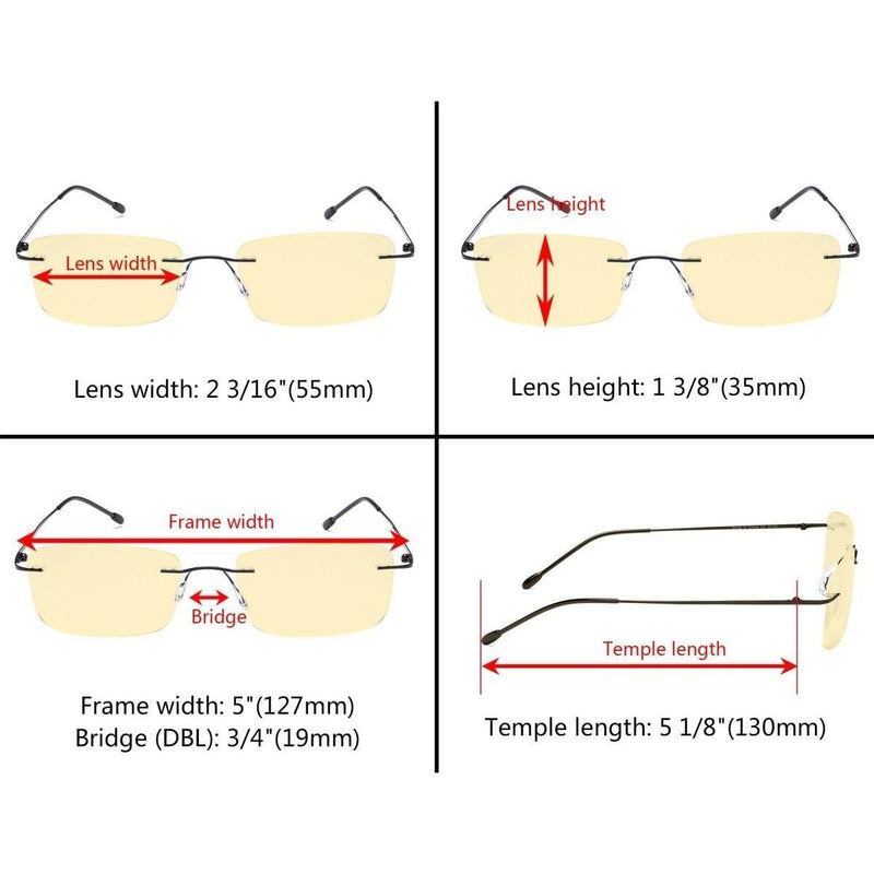 eyekeeper.com Metal Rimless Blue light Blocking Readers TMWK9 Eyeglasses Antique White Black / without magnification,Black / +0.75,Black / +1.25,Black / +1.50,Black / +1.75,Black / +2.25,Black / +2.50,Black / +2.75,Black / +3.00,Black / +3.50,Gold / without magnification,Gold / +0.75,Gold / +1.00,Gold / +1.25,Gold / +1.50,Gold / +2.00,Gold
