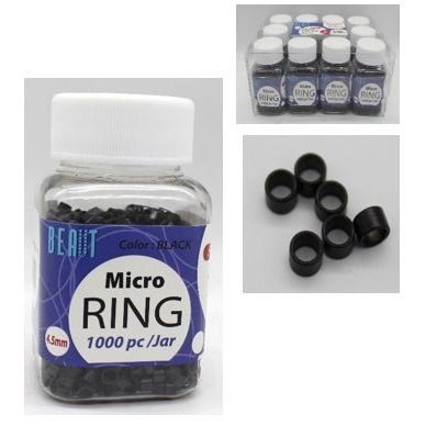 VIP Extensions MICRO-RING 4.5MM BLACK 1000PCS/JAR Hair Extension Accessories White Smoke