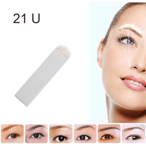 VIP Extensions Microblading Needles Permanent Makeup Manual Eyebrow Blades Beauty Supplies White Smoke 12PCD,12U,18U,7 PIN,14U,19U,21U,3RL,1RL
