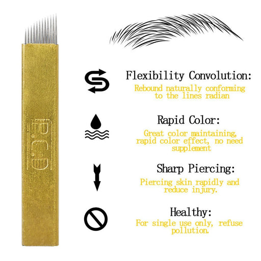 VIP Extensions Microblading Needles Permanent Makeup Manual Eyebrow Blades Beauty Supplies White Smoke 12PCD