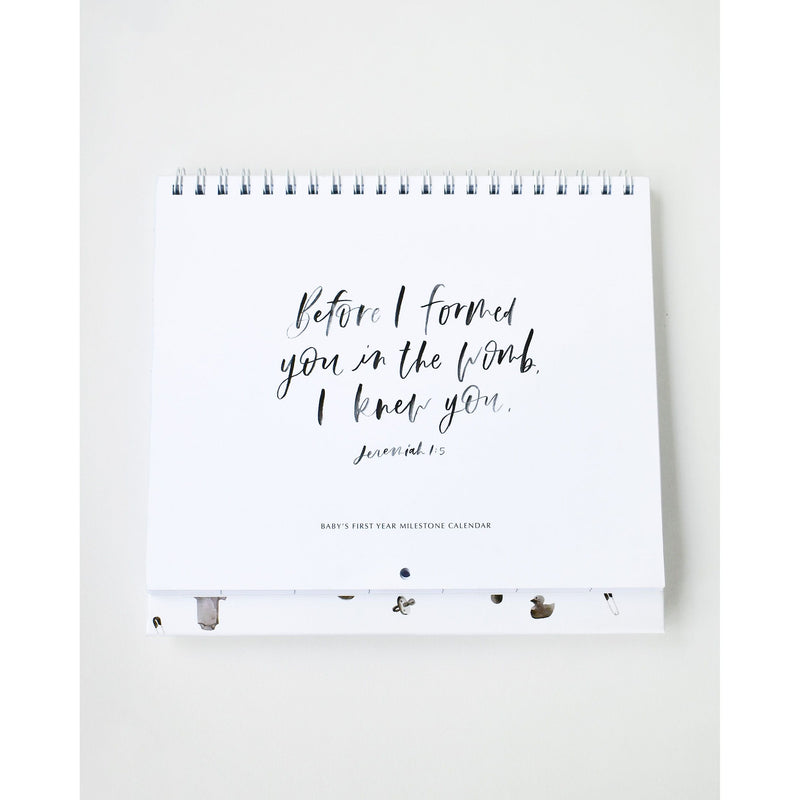 Be A Heart Christian Baby Milestone Calendar calendar Lavender