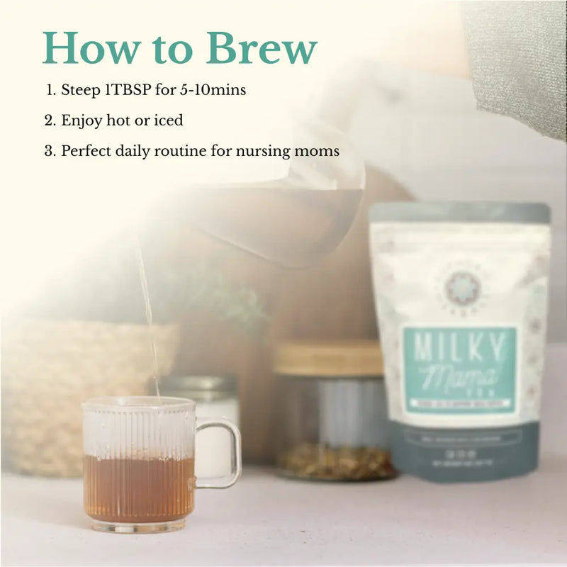 Euphoric Herbals Milky Mama Tea Herbal Tea Seashell 60 Cup Servings,30 Cup Servings