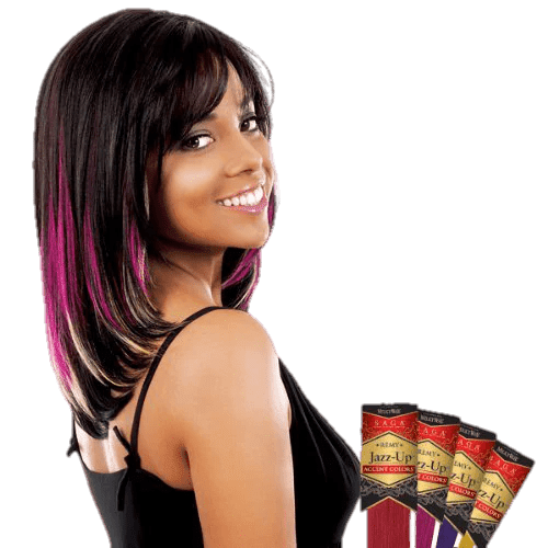 VIP Extensions Milky Way Saga Remy Jazz-Up Accent Colors, 10" Hair Extension Black