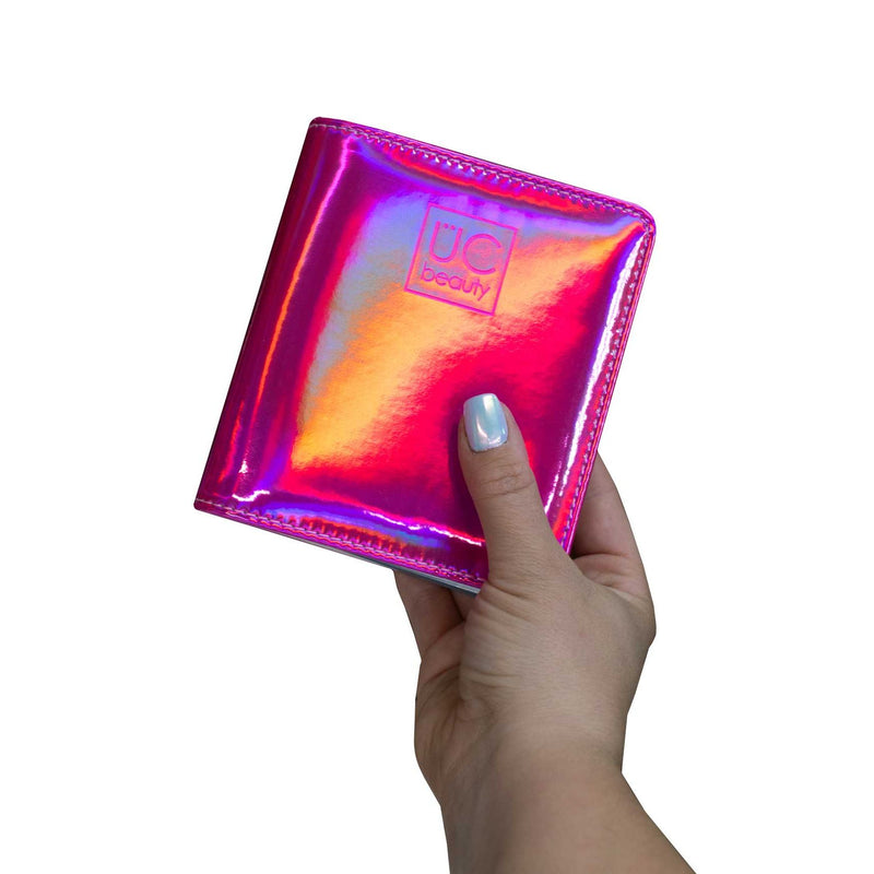 UberChic Beauty Mini Hot Pink Holographic Nail Stamp Storage Binder Tool Maroon