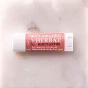 Ora's Amazing Herbal Natural Lip Balm, Herbal Infused, Mintyliptus Peppermint Eucalyptus Light Gray
