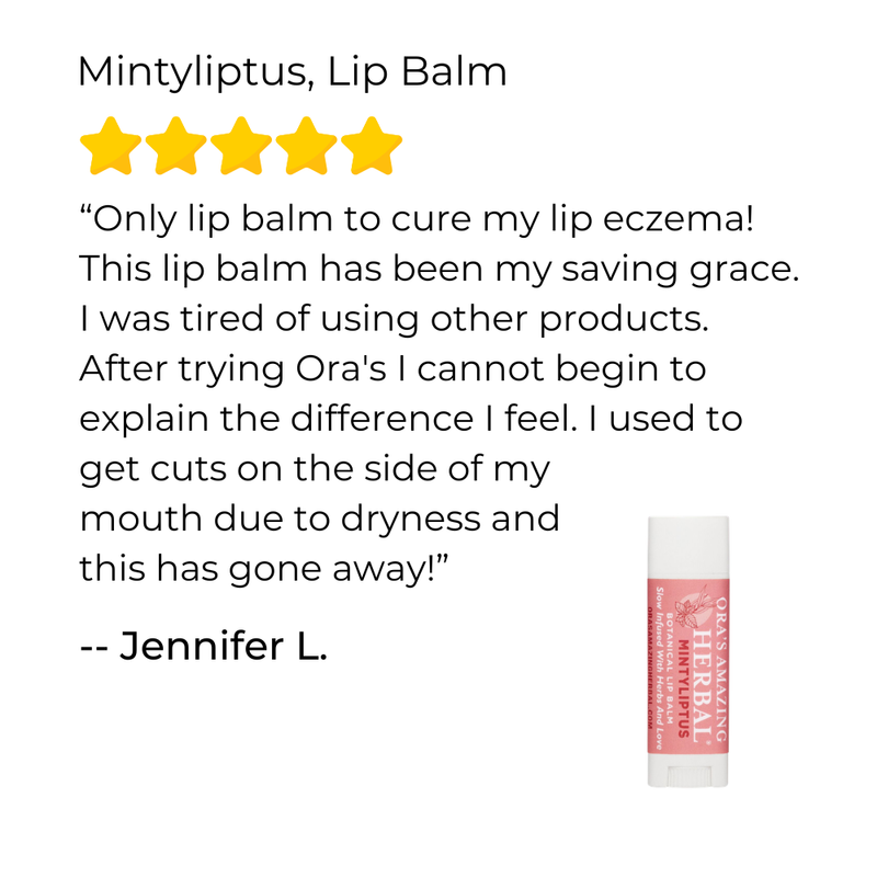 Ora's Amazing Herbal Natural Lip Balm, Herbal Infused, Mintyliptus Peppermint Eucalyptus White Smoke
