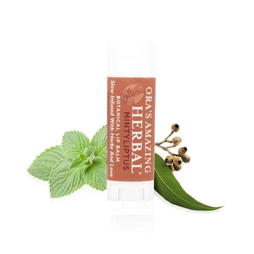 Ora's Amazing Herbal Natural Lip Balm, Herbal Infused, Mintyliptus Peppermint Eucalyptus White Smoke