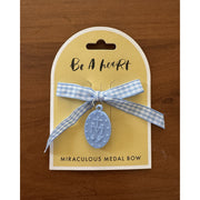 Be A Heart Miraculous Medal Blue Gingham Petite Bow Accessories Saddle Brown