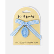 Be A Heart Miraculous Medal Blue Gingham Petite Bow Accessories Pale Goldenrod