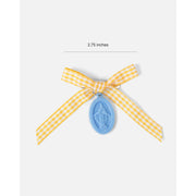 Be A Heart Miraculous Medal Yellow Gingham Petite Bow hair accesories White Smoke