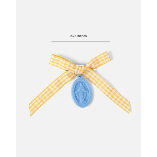 Be A Heart Miraculous Medal Yellow Gingham Petite Bow hair accesories White Smoke