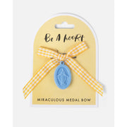 Be A Heart Miraculous Medal Yellow Gingham Petite Bow hair accesories Khaki