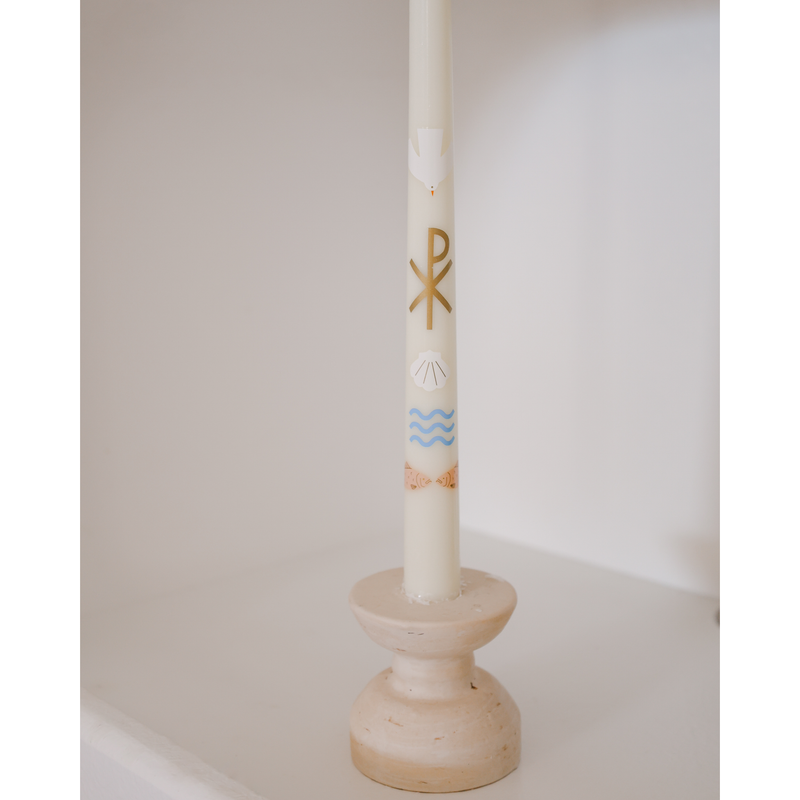 Be A Heart Living Water Baptism Candle (Multicolor) Candles Dark Gray