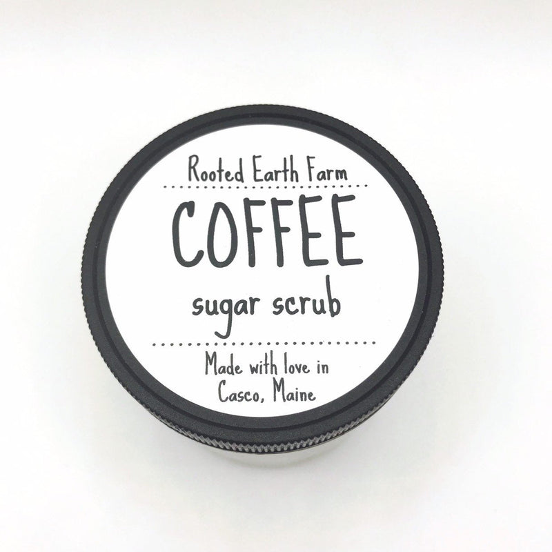 Rooted Earth Farm + Apothecary Coffee Sugar Body Scrub Face Masks + Scrubs White Smoke 4 oz,8 oz