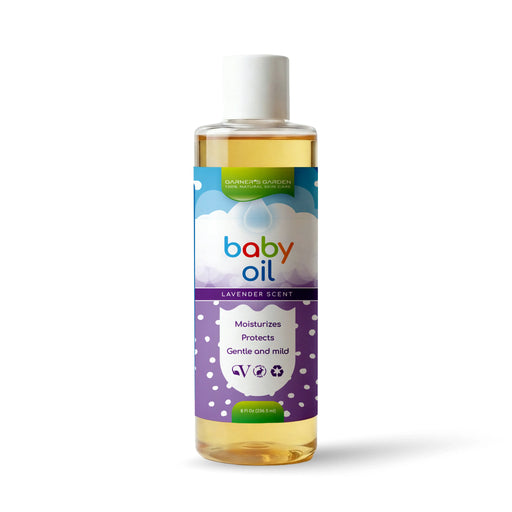 Garner's Garden Moisturizing Baby Oil Baby Care White Smoke 4oz Unscented Natural Baby Oil,8oz Unscented Natural Baby Oil,4oz Lavender Natural Baby Oil,8oz Lavender Natural Baby Oil