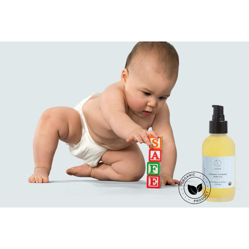 Lizush ORGANIC CALMING BABY OIL Nourishing, Soothing, Calming Light Gray