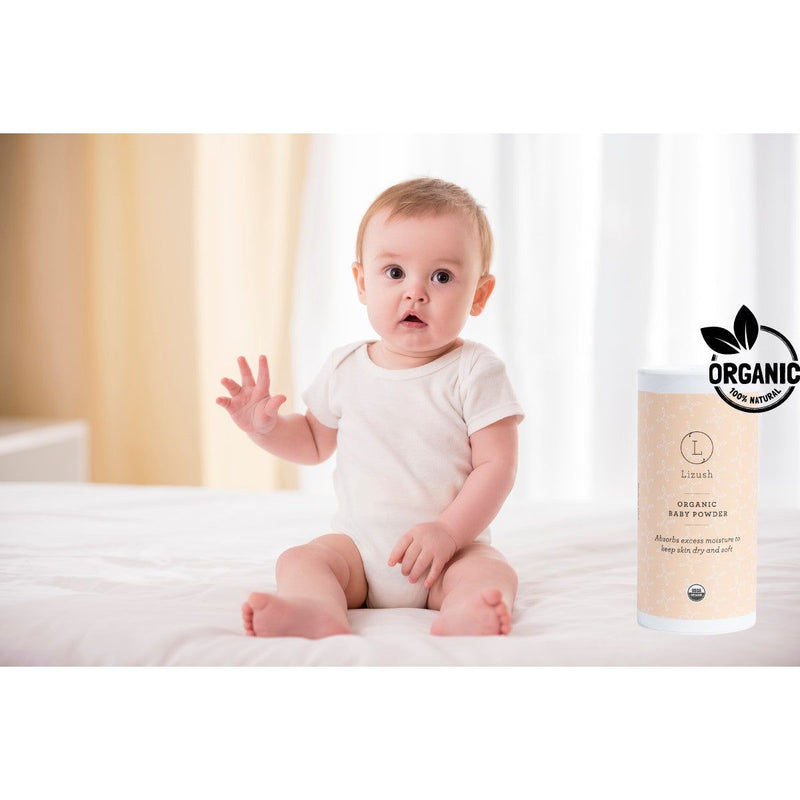 Lizush ORGANIC BABY POWDER - Talc Free Antique White