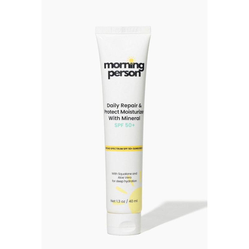 Morning Person Beauty Daily Repair Moisturizer with Mineral SPF 50+ Sunscreen Moisturizer White Smoke