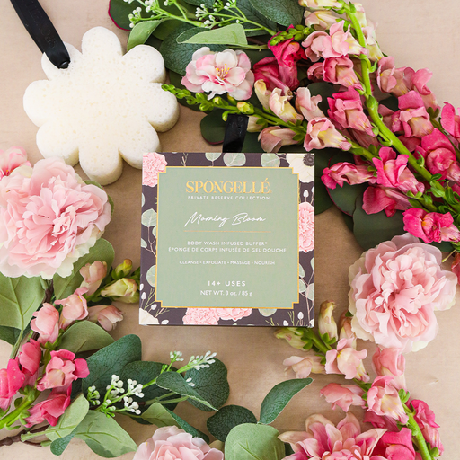 Spongellé Morning Bloom | Boxed Flower Body Wash Infused Buffer Gray