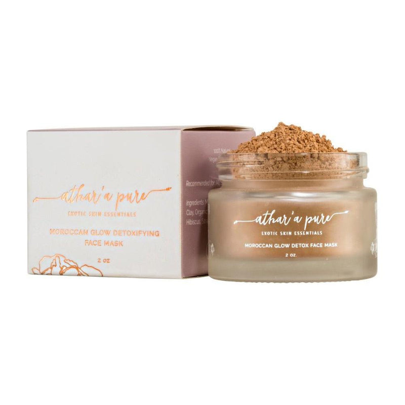 Athar'a Pure Moroccan Glow Detoxifying Face Mask (Vegan, 100% Natural) Face Light Gray