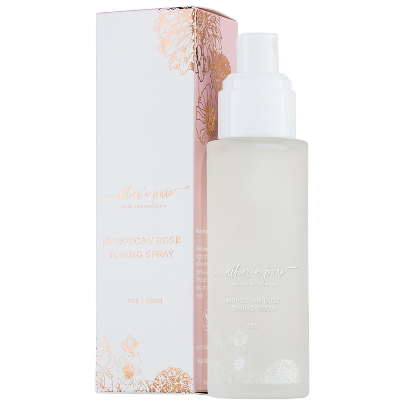 Athar'a Pure Moroccan Rose Toning Spray - Natural Rose Water Toner Face Light Gray
