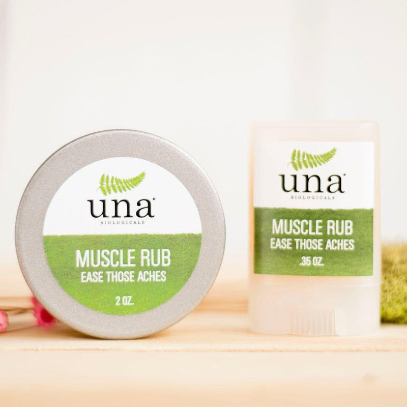 Una Biologicals® Muscle Rub | Organic Wonder Salve | Una Biologicals Salve Antique White Large - 2oz,Travel Size - 0.5oz