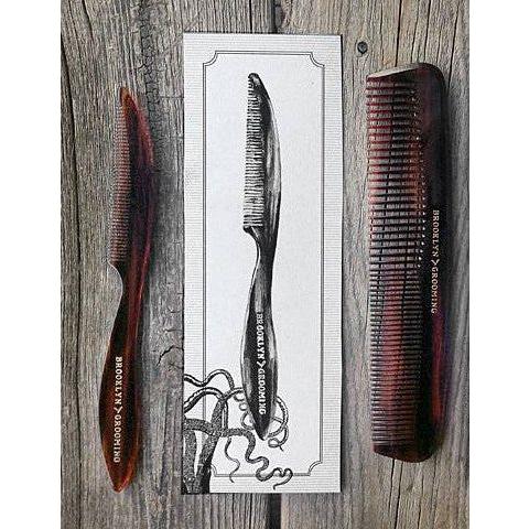 Brooklyn Grooming Men's Handmade Mustache - Beard Comb Comb Slate Gray