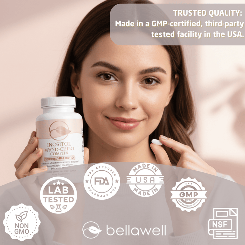Bellawell Health Myo D-Chiro Inositol (IP6) by Bellawell Capsules Light Gray