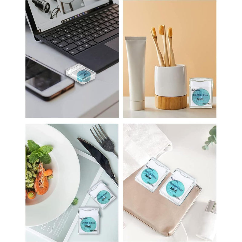 MySmile MySmile Woven Dental Floss Light Gray 50 Yards x 2,50 Yards x 4