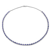 Bids.com 10.00 Carat Genuine Tanzanite .925 Sterling Silver Necklace Necklaces White Smoke