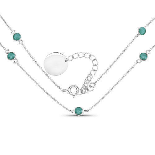 Bids.com 1.89 Carat Genuine Emerald .925 Sterling Silver Necklace Necklaces White Smoke Default Title