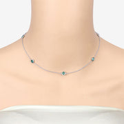 Bids.com 1.89 Carat Genuine Emerald .925 Sterling Silver Necklace Necklaces Peach Puff
