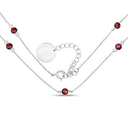Bids.com 2.10 Carat Genuine Garnet .925 Sterling Silver Necklace Necklaces White Smoke Default Title