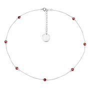 Bids.com 2.10 Carat Genuine Garnet .925 Sterling Silver Necklace Necklaces White Smoke