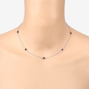 Bids.com 2.10 Carat Genuine Garnet .925 Sterling Silver Necklace Necklaces Peach Puff