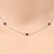 Bids.com 2.10 Carat Genuine Garnet .925 Sterling Silver Necklace Necklaces Wheat