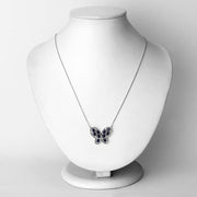 Bids.com 2.16 Carat Genuine Blue Sapphire and White Zircon .925 Sterling Silver Necklace Necklaces White Smoke