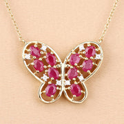 Bids.com 2.36 Carat Genuine Ruby and White Zircon .925 Sterling Silver Necklace Necklaces Peach Puff